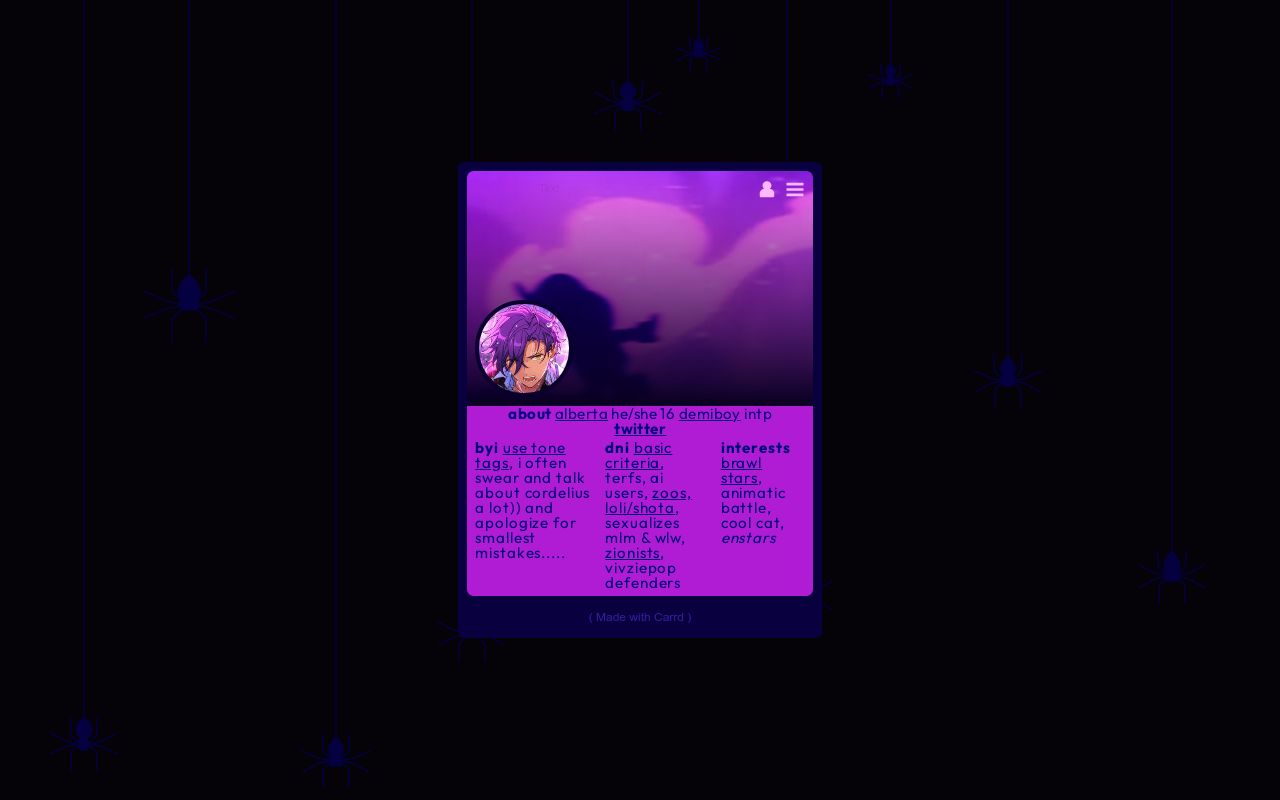 Carrd profile picture for @spores